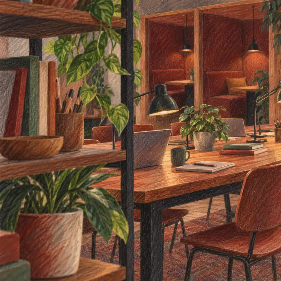 Illustration of workspace businesses equipment and workspace